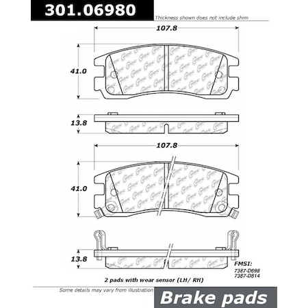 Centric Parts Centric Premium Ceramic, 301.06980 301.06980